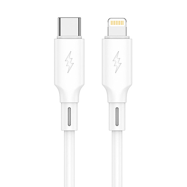 Jellico B24 1M USB-C to Lightning Fast charging PD30W Real Silicone Data Cable_White